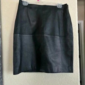 Isaac Mizrahi for Target Women's 100% Black Leather Pencil Skirt Size 6 Lined